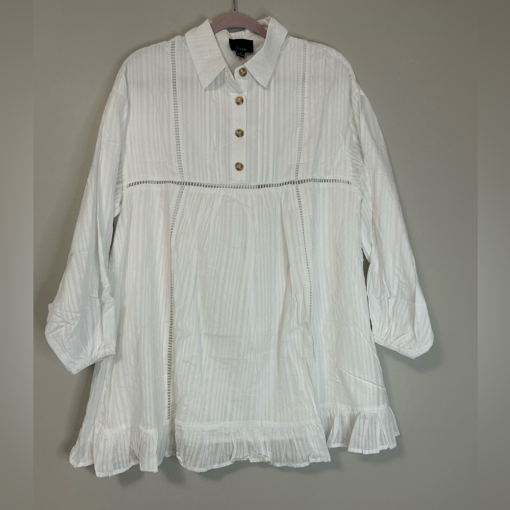NWT Lumiere White Tiered Ruffled Mini Dress, Size S - Picture 10 of 11